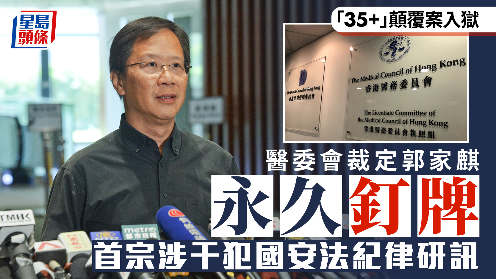 醫委會裁定前立法會議員郭家麒永久除牌 首宗涉干犯國安法紀律研訊