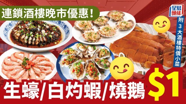 半島漁港晚市$1優惠！生蠔/白灼蝦/燒鵝 星期一至五供應 附3大連鎖酒樓特價小菜