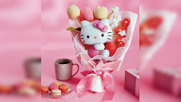 ■「"織"聚浪漫Hello Kitty公仔花」。