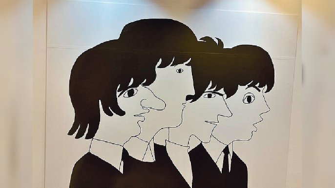 ■和田誠所畫的The Beatles。
