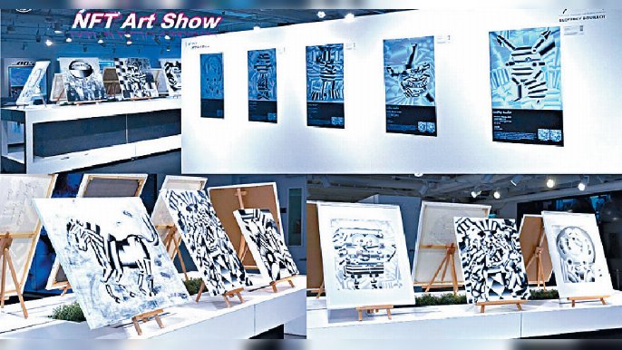 ■3香港在旗艦店展出多位來自法國及本土藝術家嘅數碼及實體作品。
