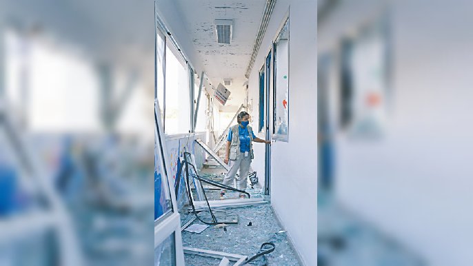 ■黎巴嫩大爆炸地區附近，至少三所醫院嚴重損毀。
